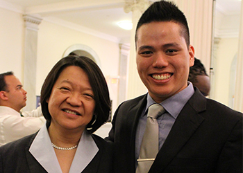 Quan Nguyen and President Eddinger at 29 Who Shine