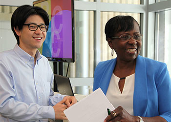 Luoyan Zhang with Vilma M. Tafawa