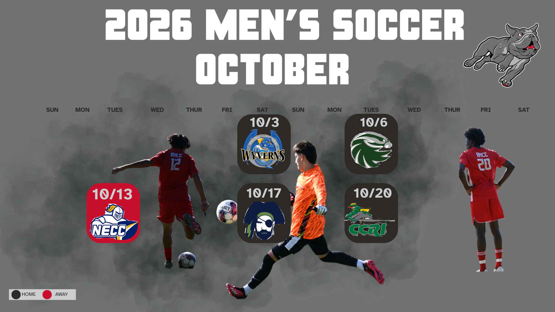 Men's Soccer schedule October 2026