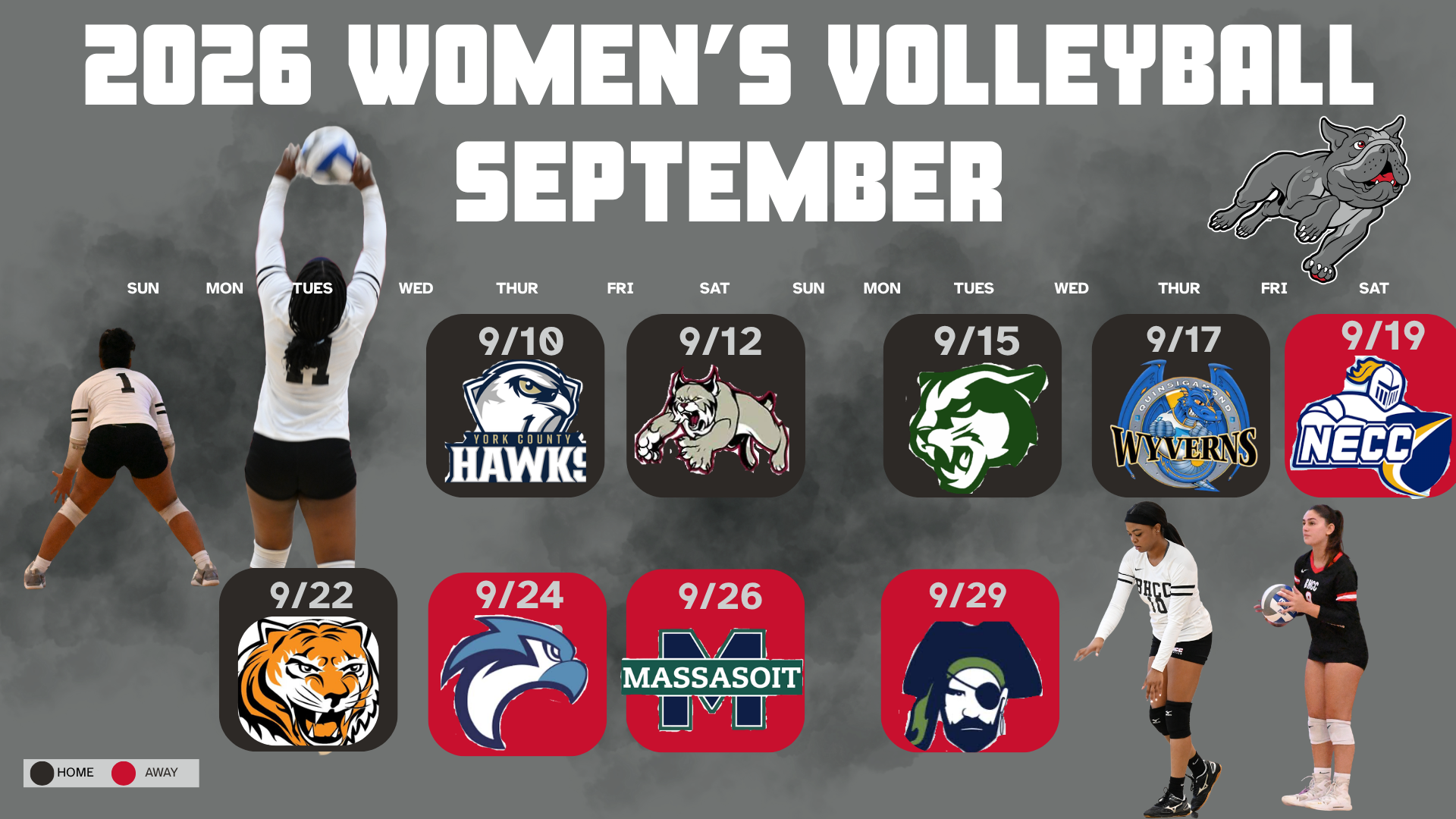 womens volleyball schedule September 2026