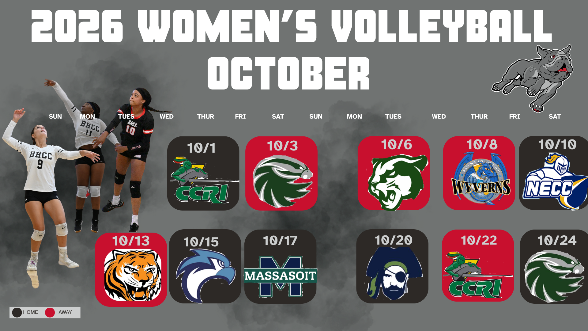 womens volleyball schedule October 2026