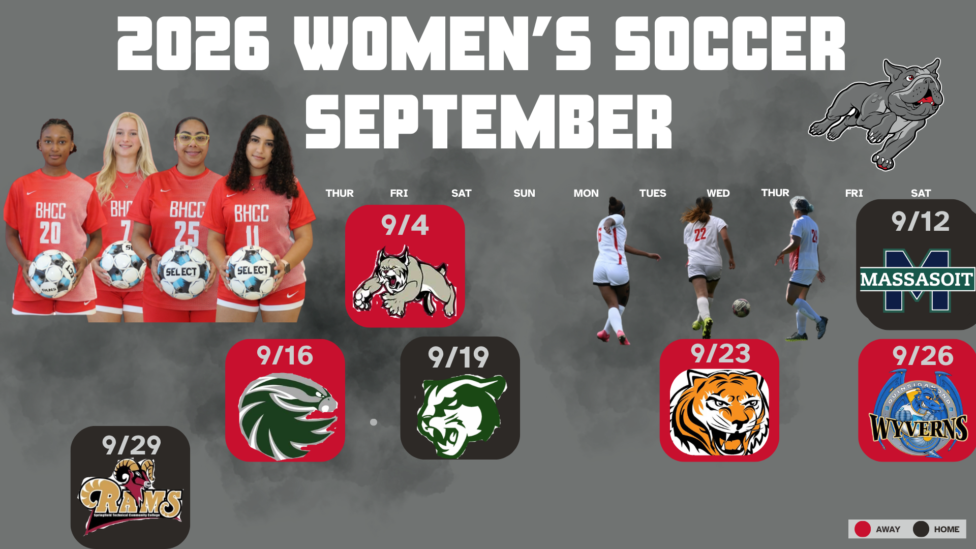 womens soccer schedule poster Sept 2026
