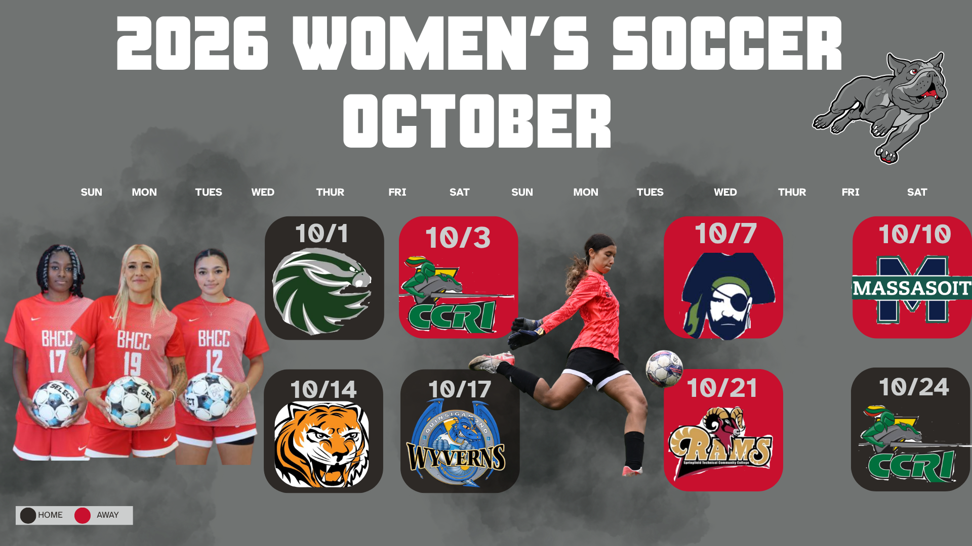 womens soccer schedule poster Oct 2026