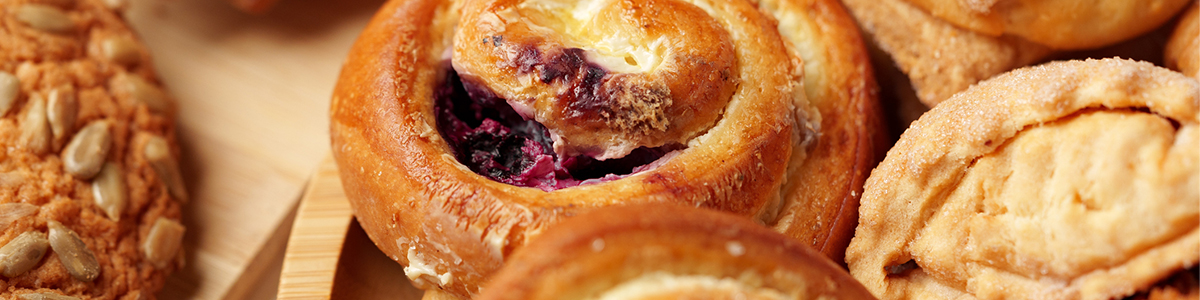 several baked pasteries various pasteries