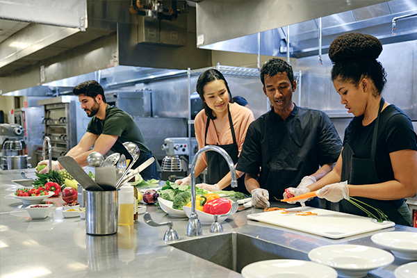 students in a culinary classroom