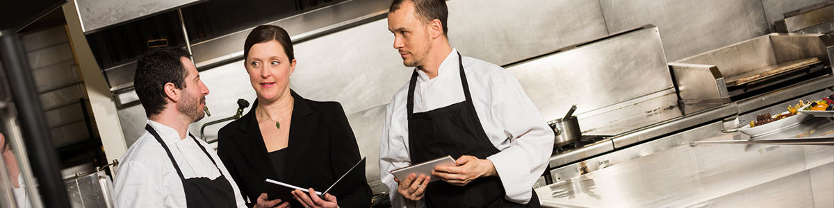 restaurant manager in a kitchen 