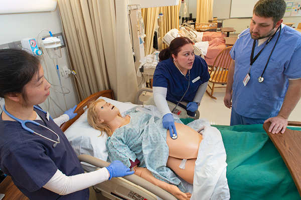 Nursing students learning