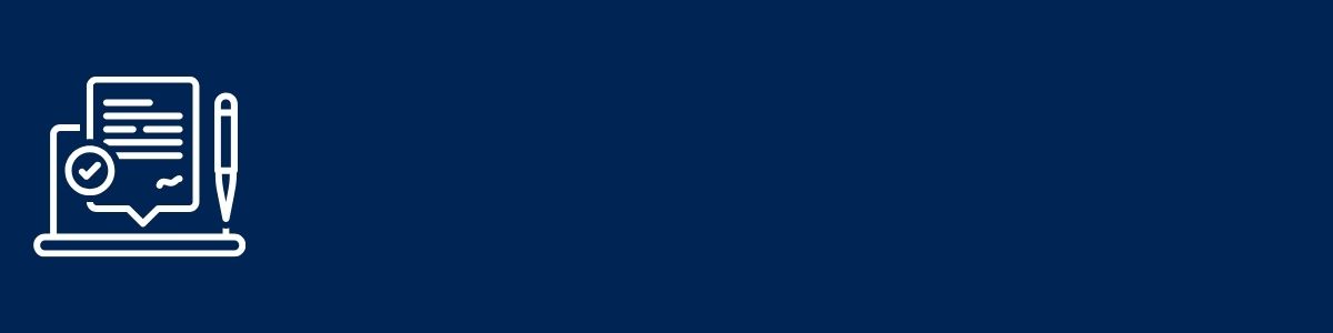 RFP icon on blue background RFP icon on a blue background