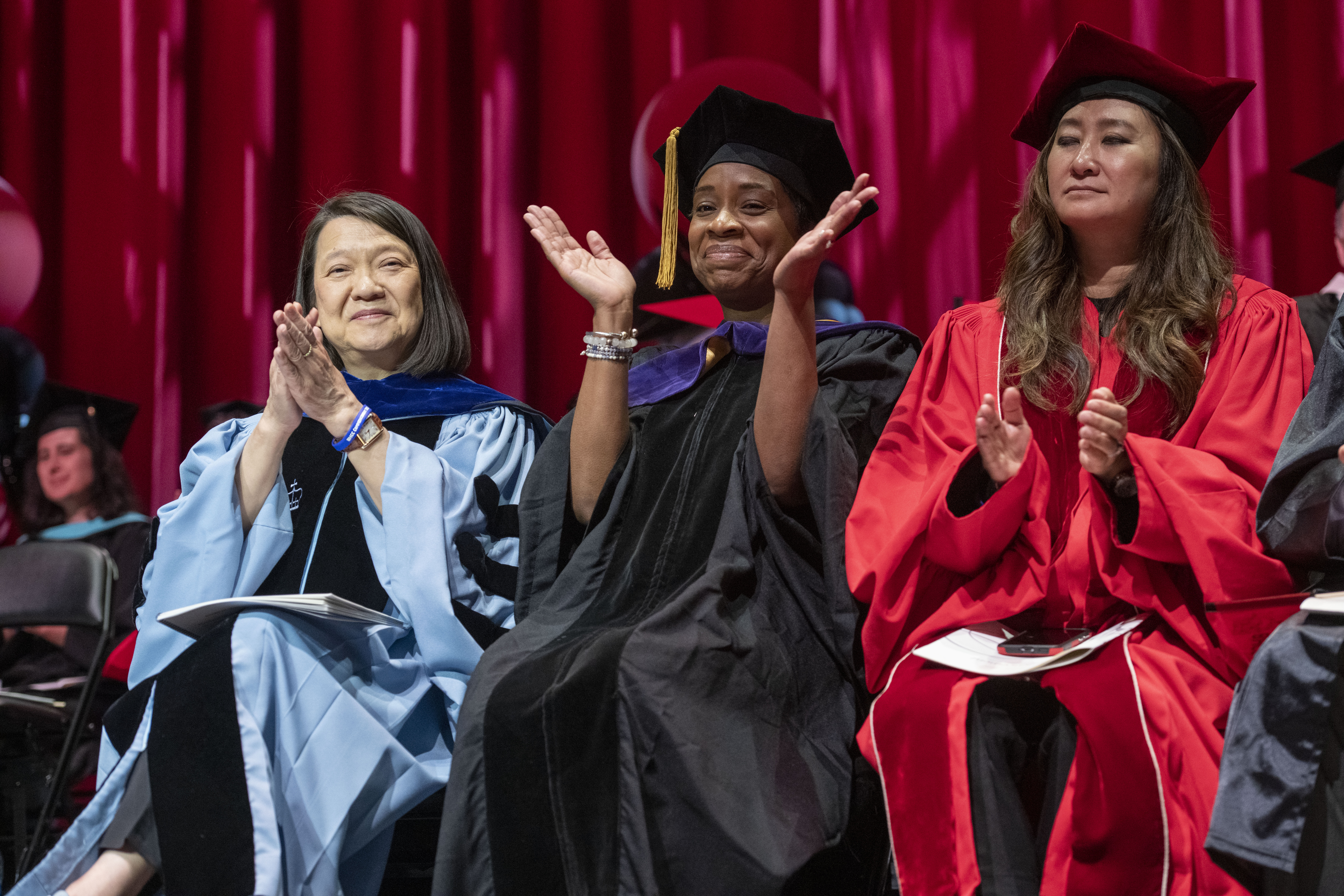 President Eddinger, Andrea Campbell on stage