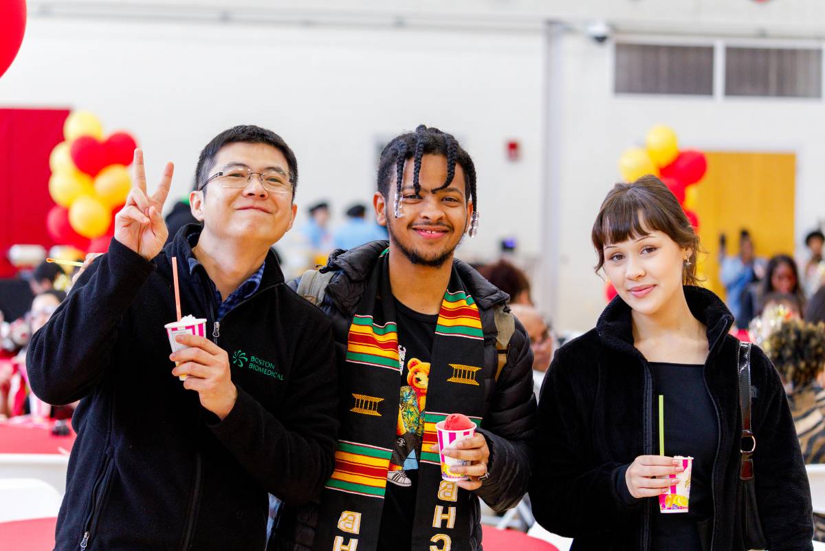 3 students posing