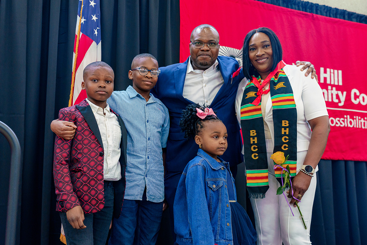 nursing student and her family