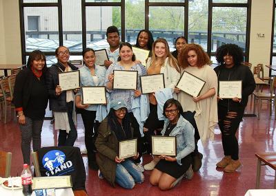 students with certificates