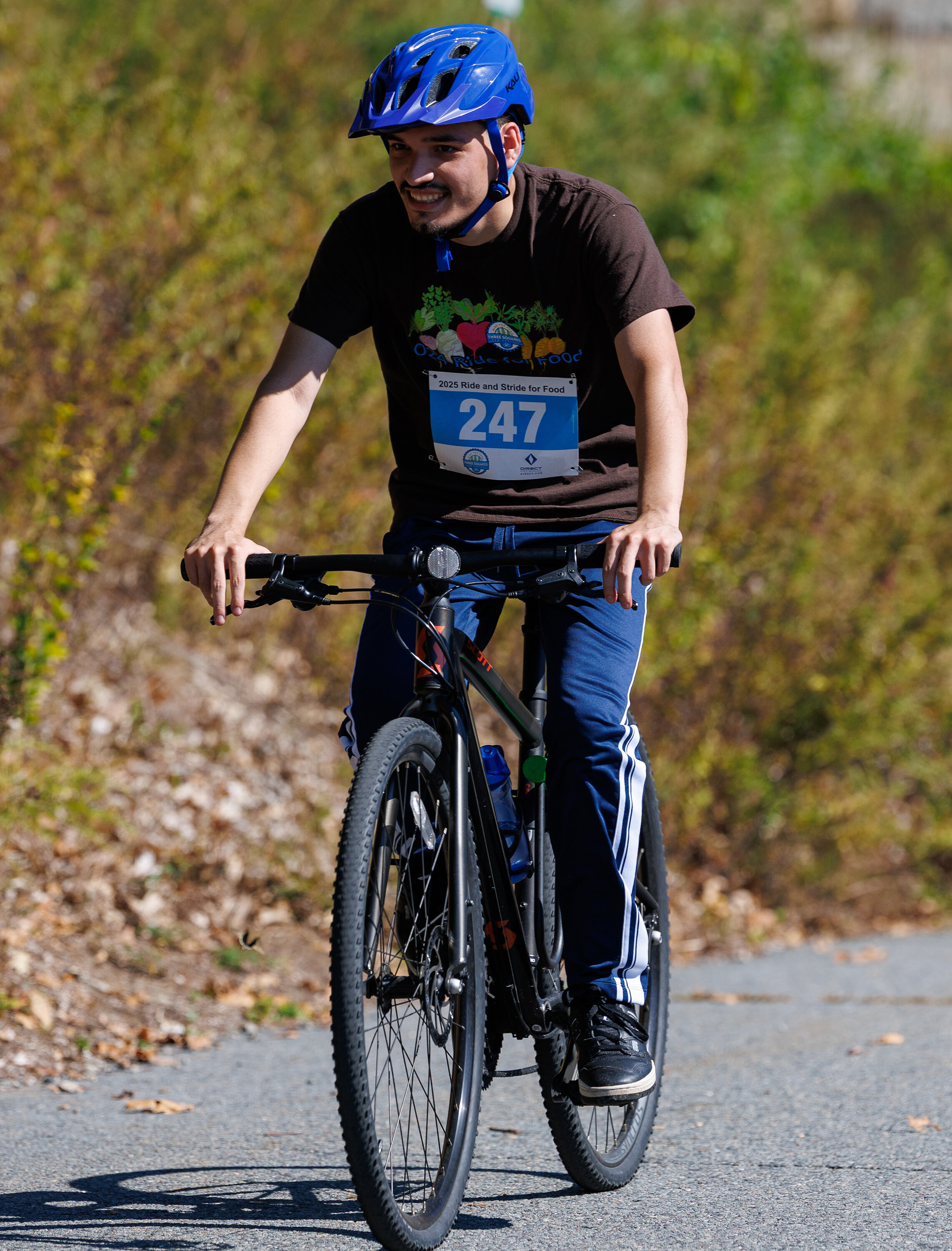 Riding a bike