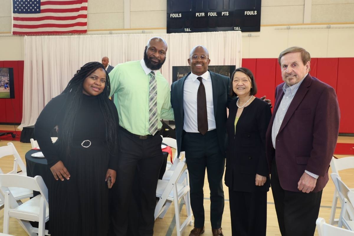 BHCC faculty and staff with Matthew Slater