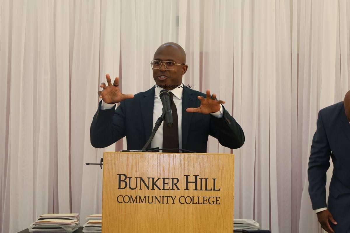 Matthew Slater speaking on stage
