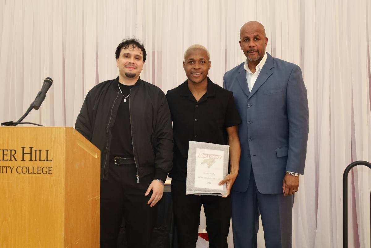 a student getting an award