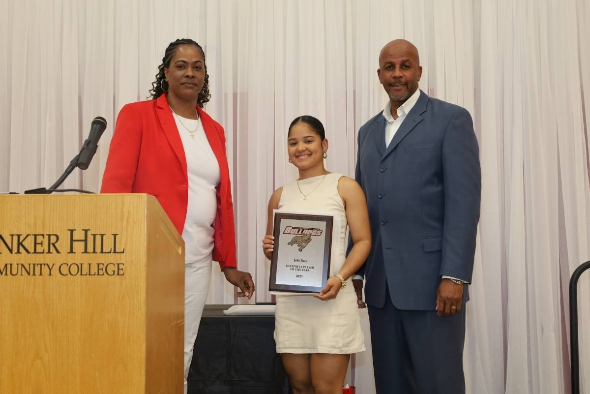 a student getting an award