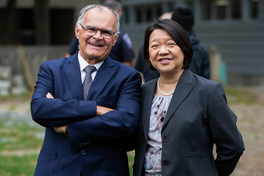 President Pam posing with an event attendee