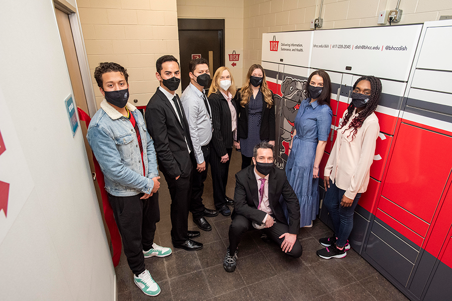 BHCC staff posing in front of lockers