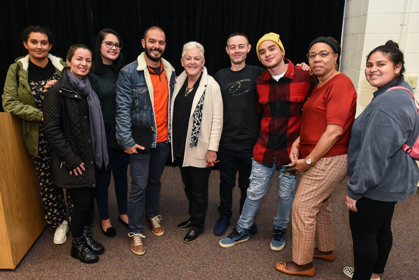 Gina McCarthy posing with attendees