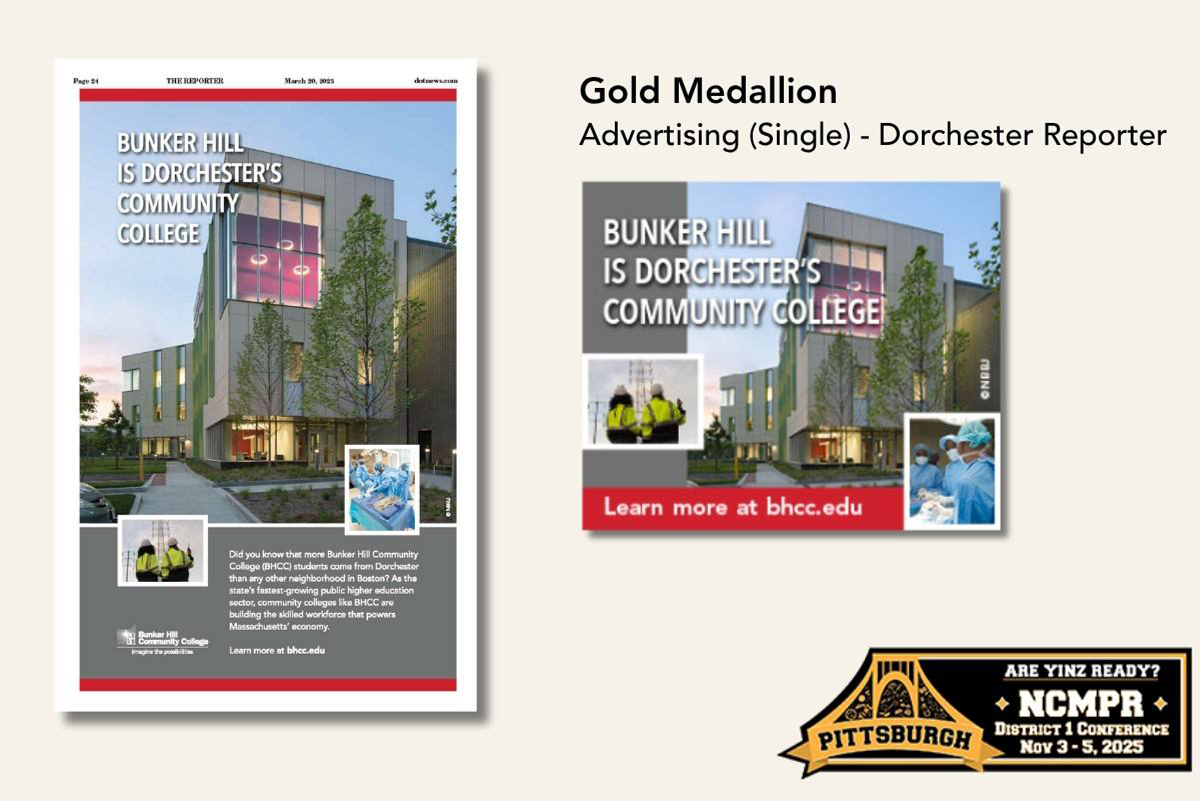image of gold medallion winning newspaper ads