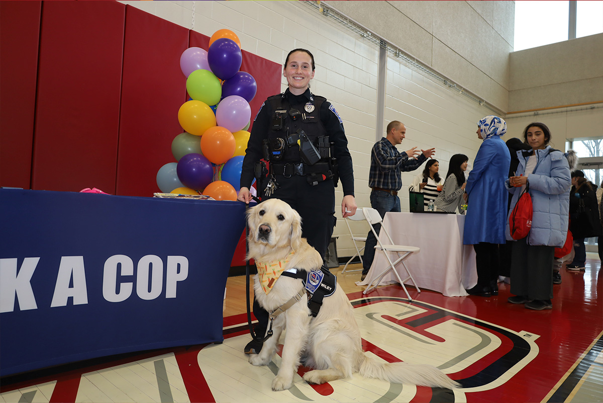 Public safety and Wiley at open house