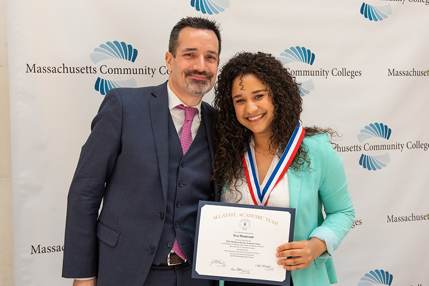 Will Cribby and Eva Montrond at the Phi Theta Kappa Awards