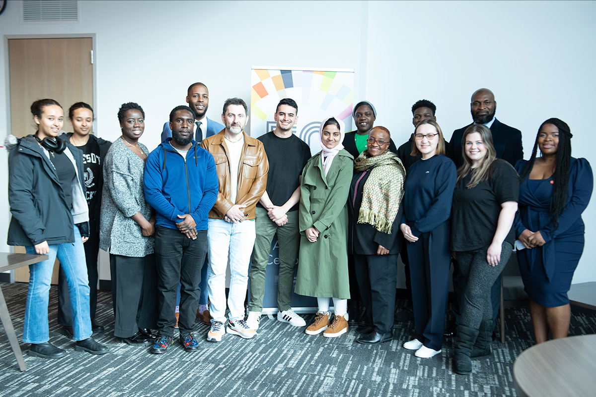 Reverend Tutu with BHCC students and staff