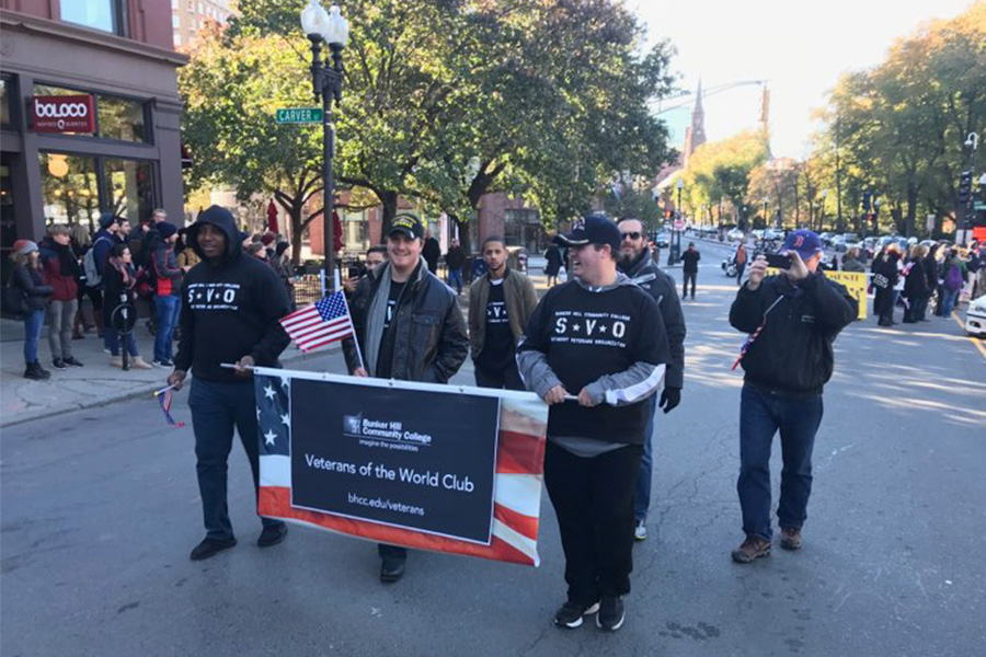 BHCC Veterans marching in the Veterans parade