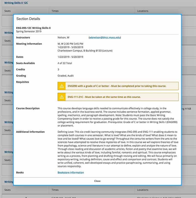 a screenshot showing how to identify Learning Community Clusters in selfservice