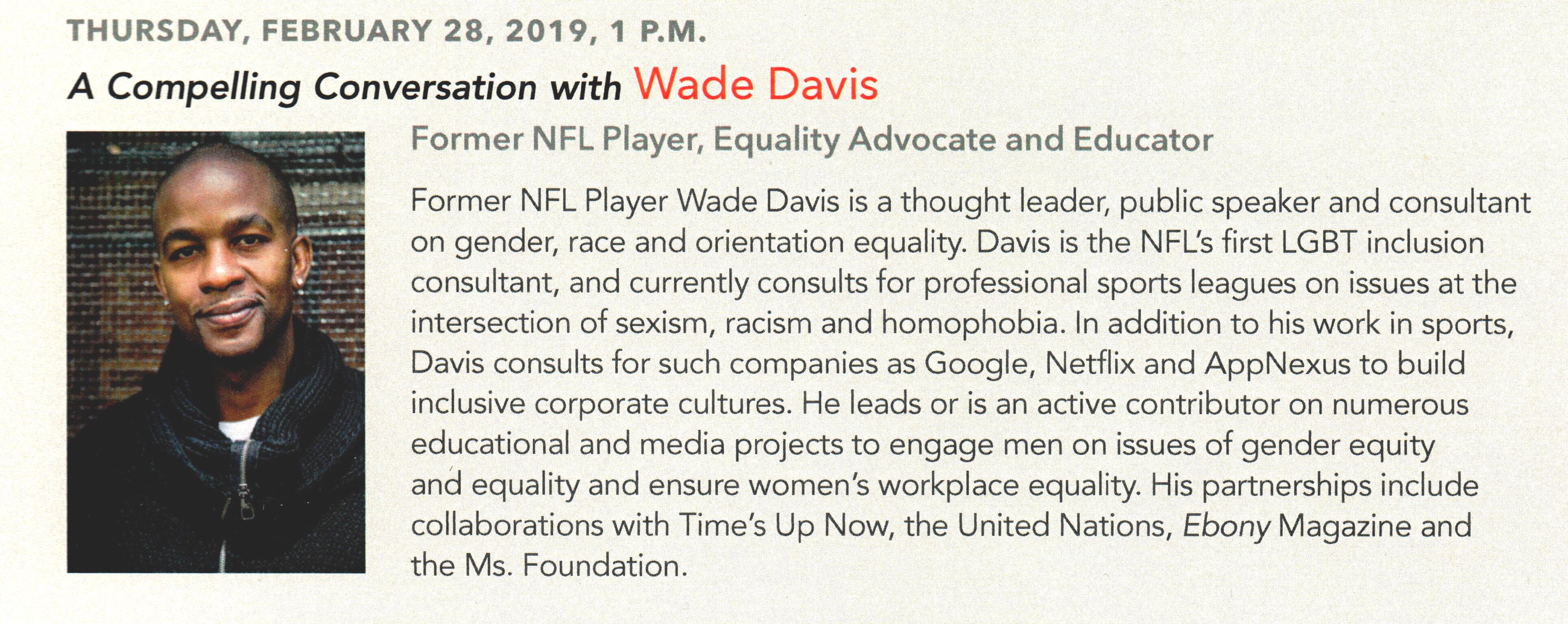 Wade_Davis19.jpg - February 28, 2019 Wade Davis Compelling Conversations event description.
