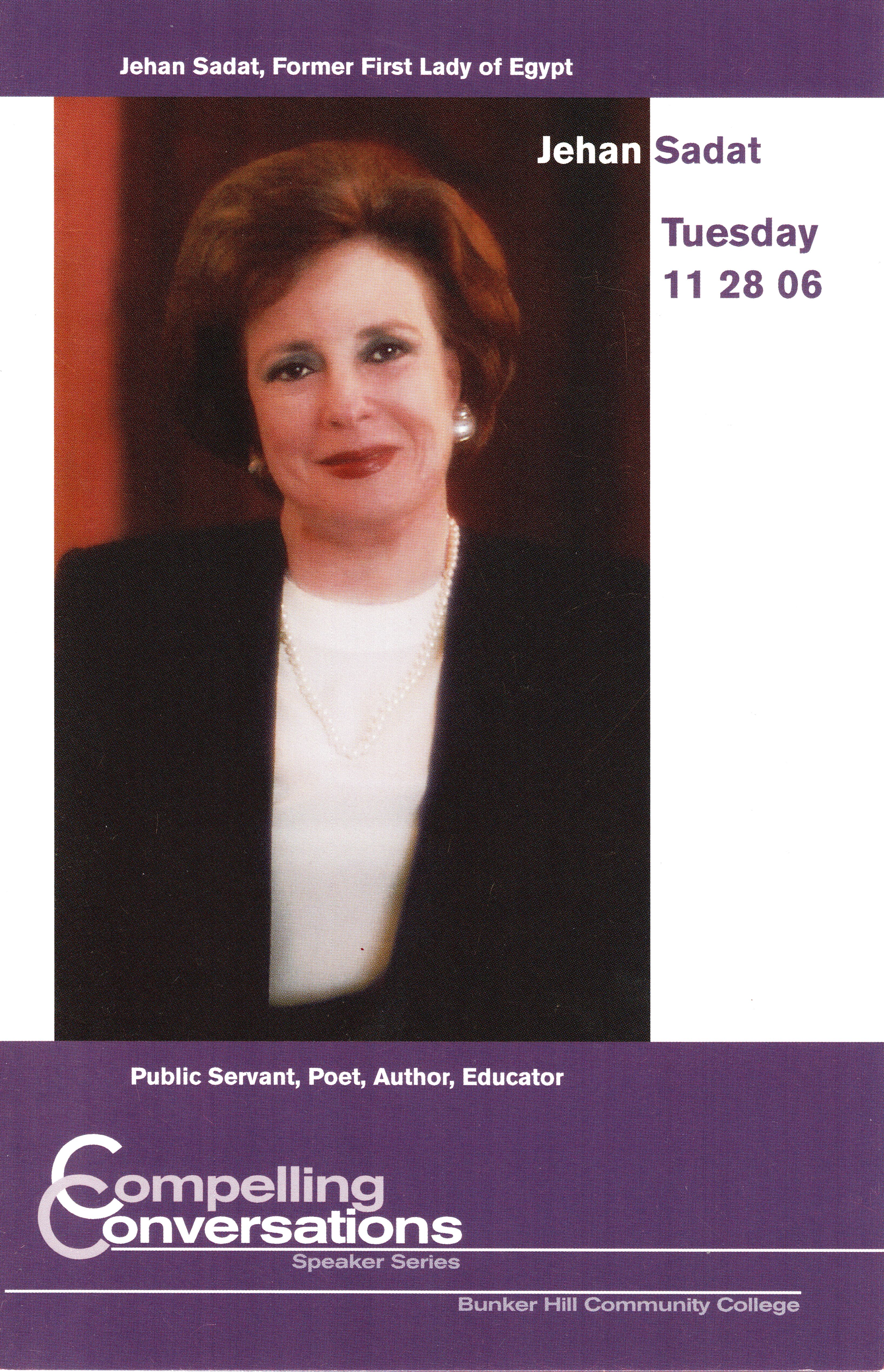 Jehan_Sedat06.jpg - Jehan Sedat November 28 2006 Compelling Conversations event flyer