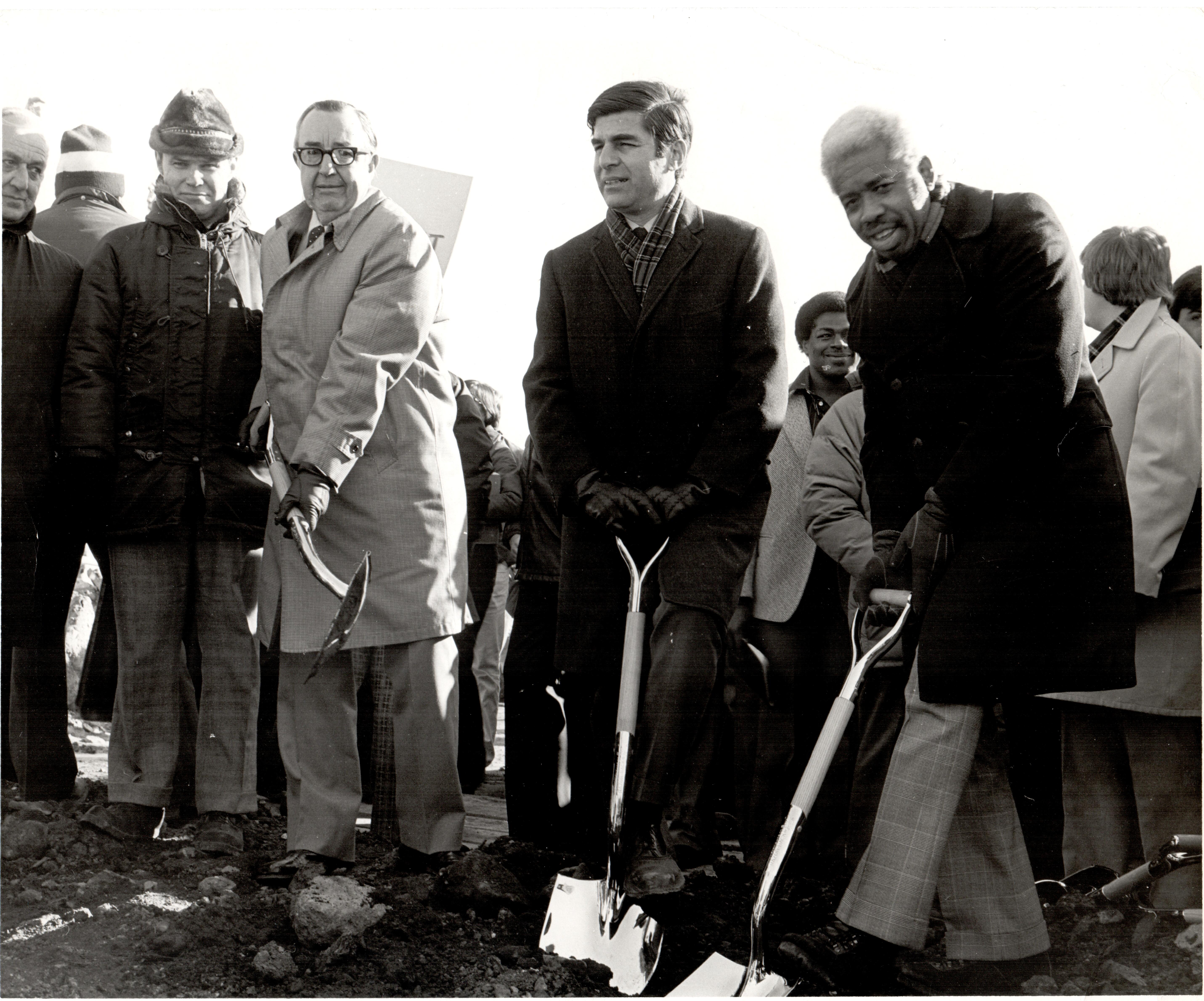E Building Groundbreaking Feb. 1977