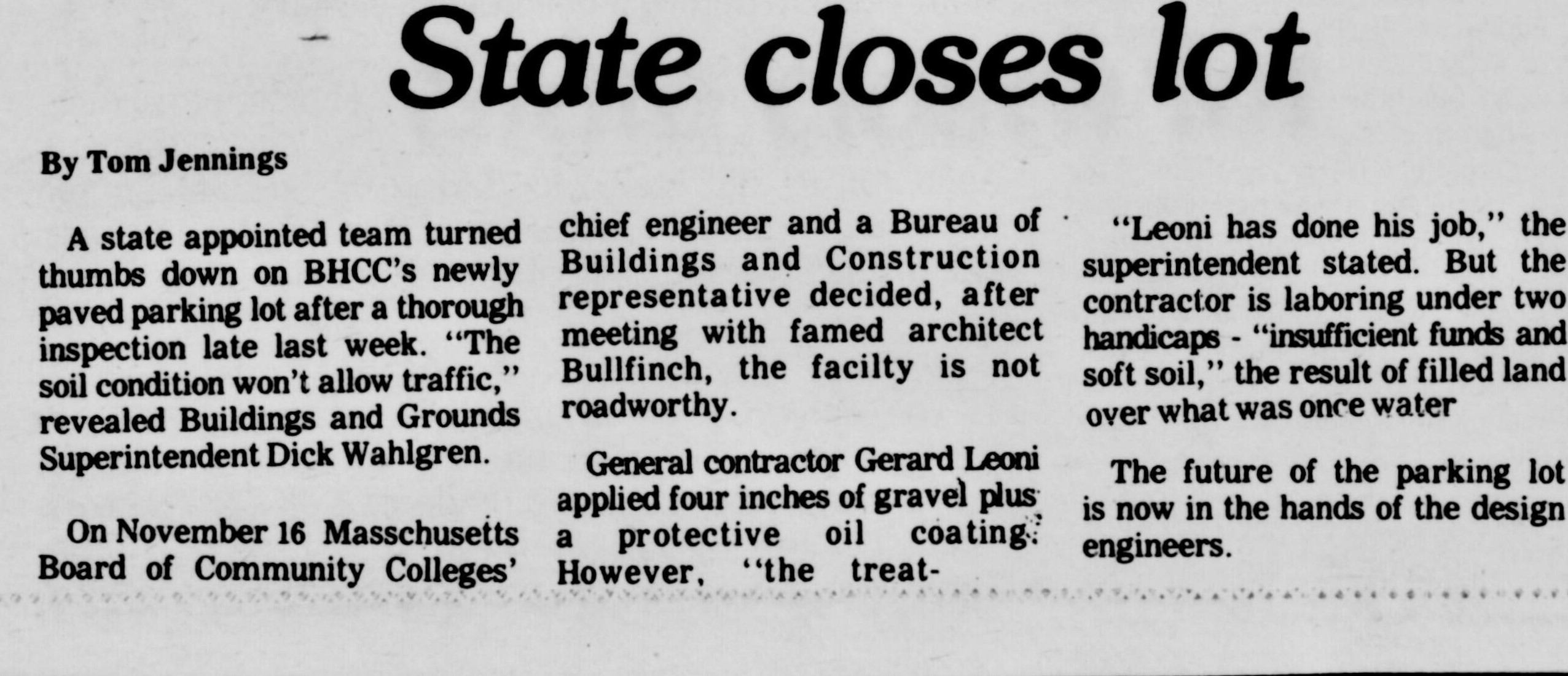 Parking Issues Nov. 1975