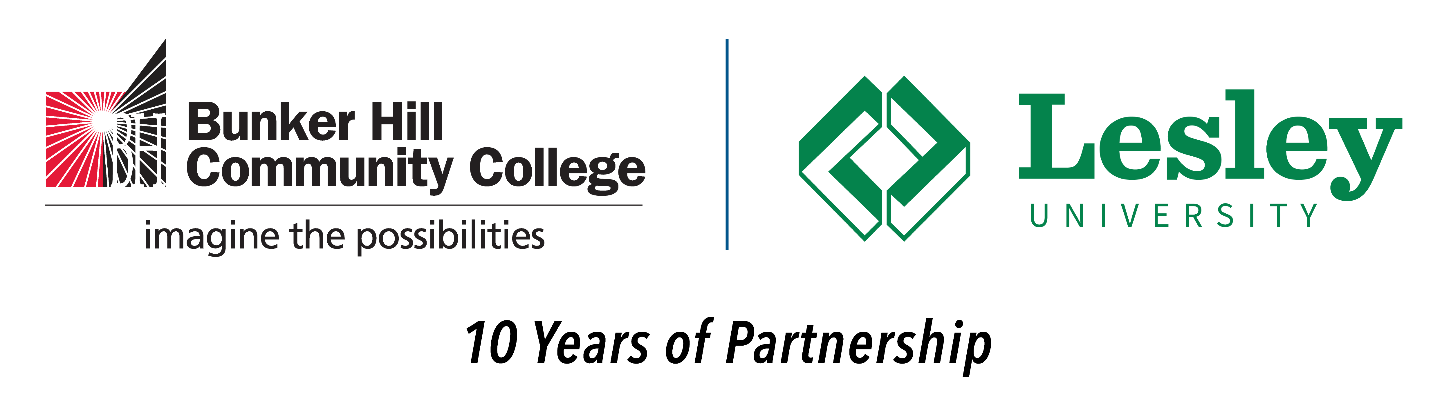 BHCC & Lesley 10 year partnership logo