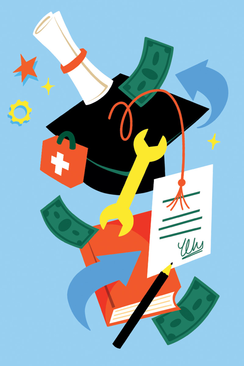 Education-themed abstract decorative illustration