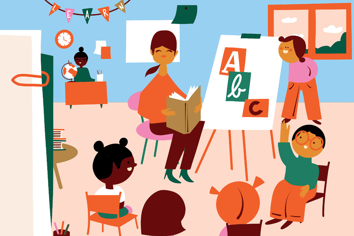 Education-themed abstract decorative illustration