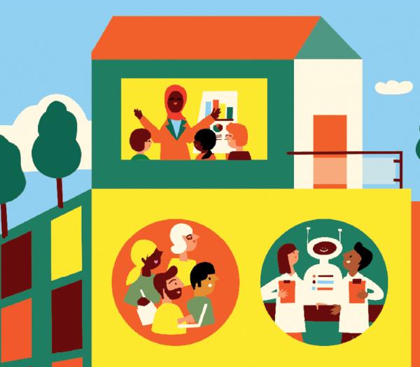 Education-themed abstract decorative illustration