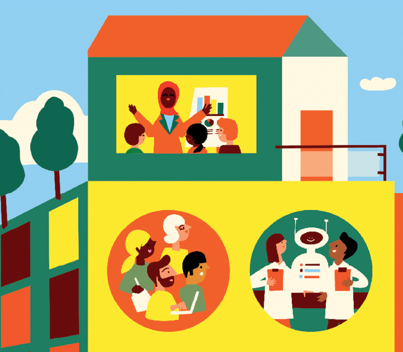Education-themed abstract decorative illustration