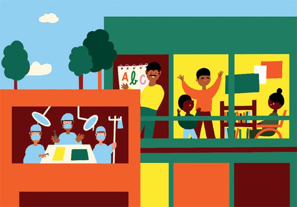 Education-themed abstract decorative illustration