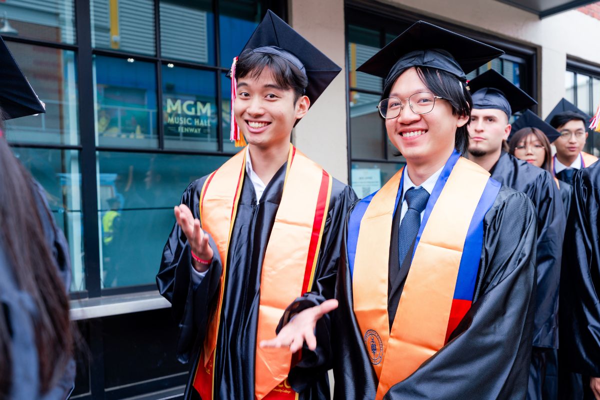 students in line