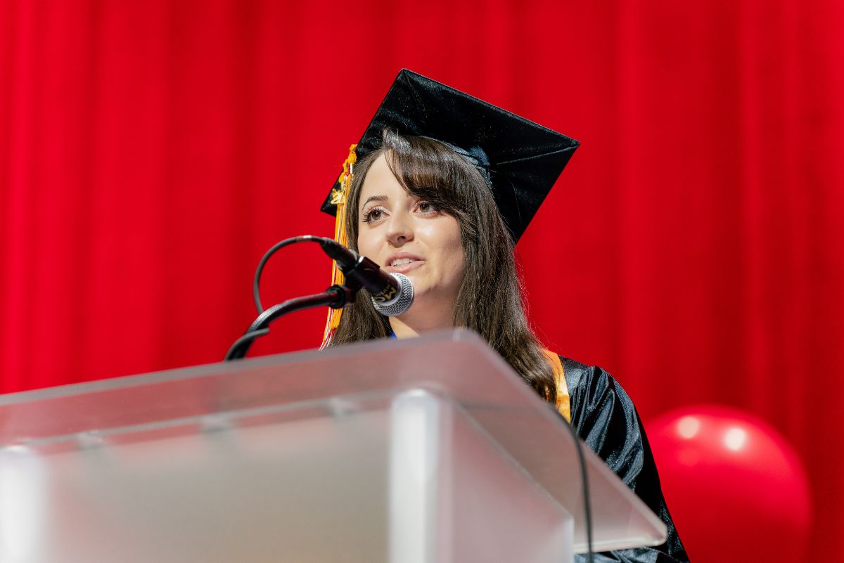 speaker at podium