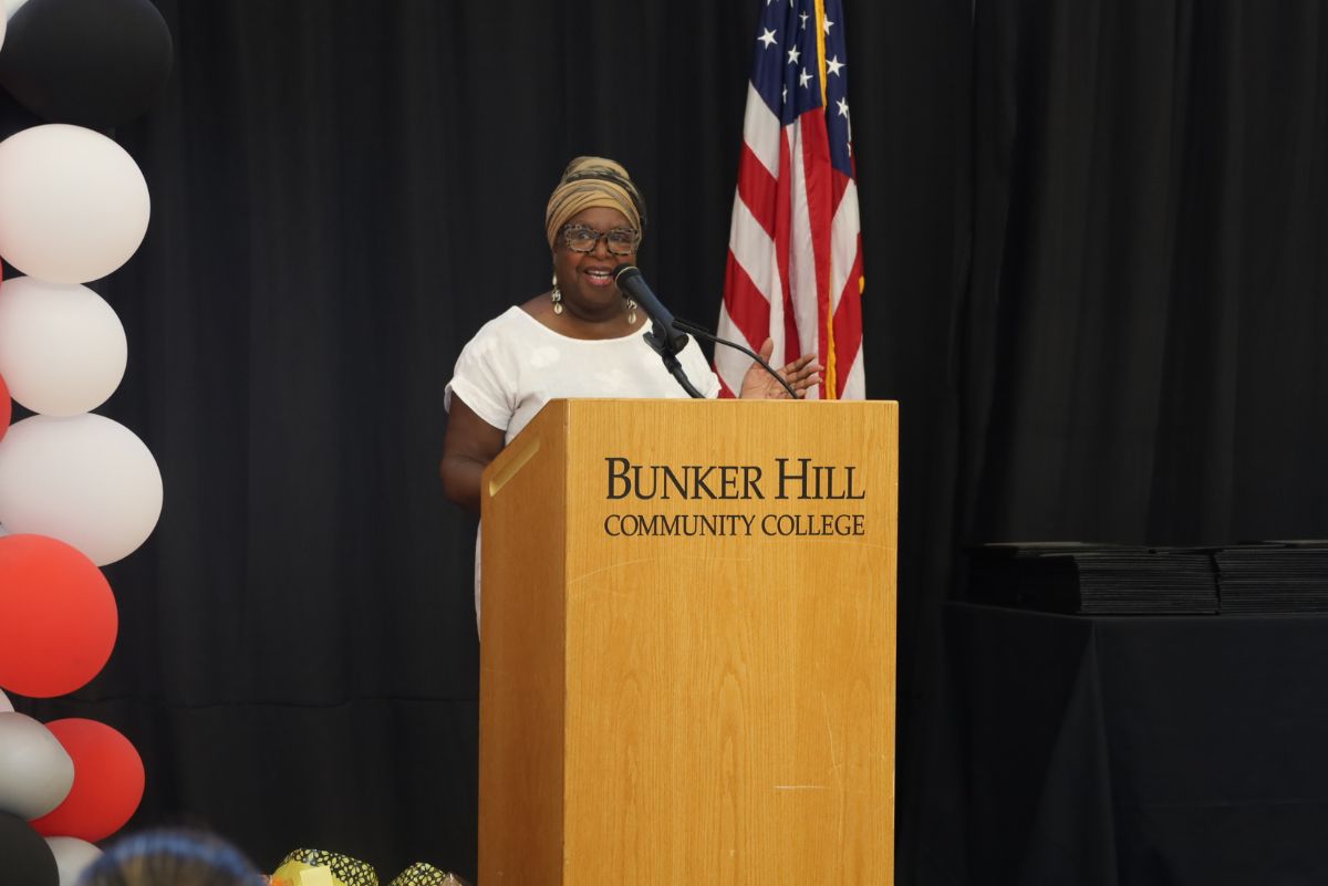 speaker at podium