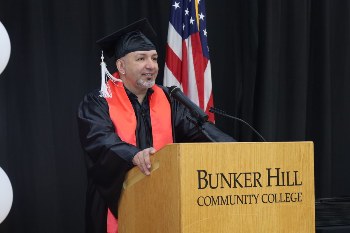 speaker at podium