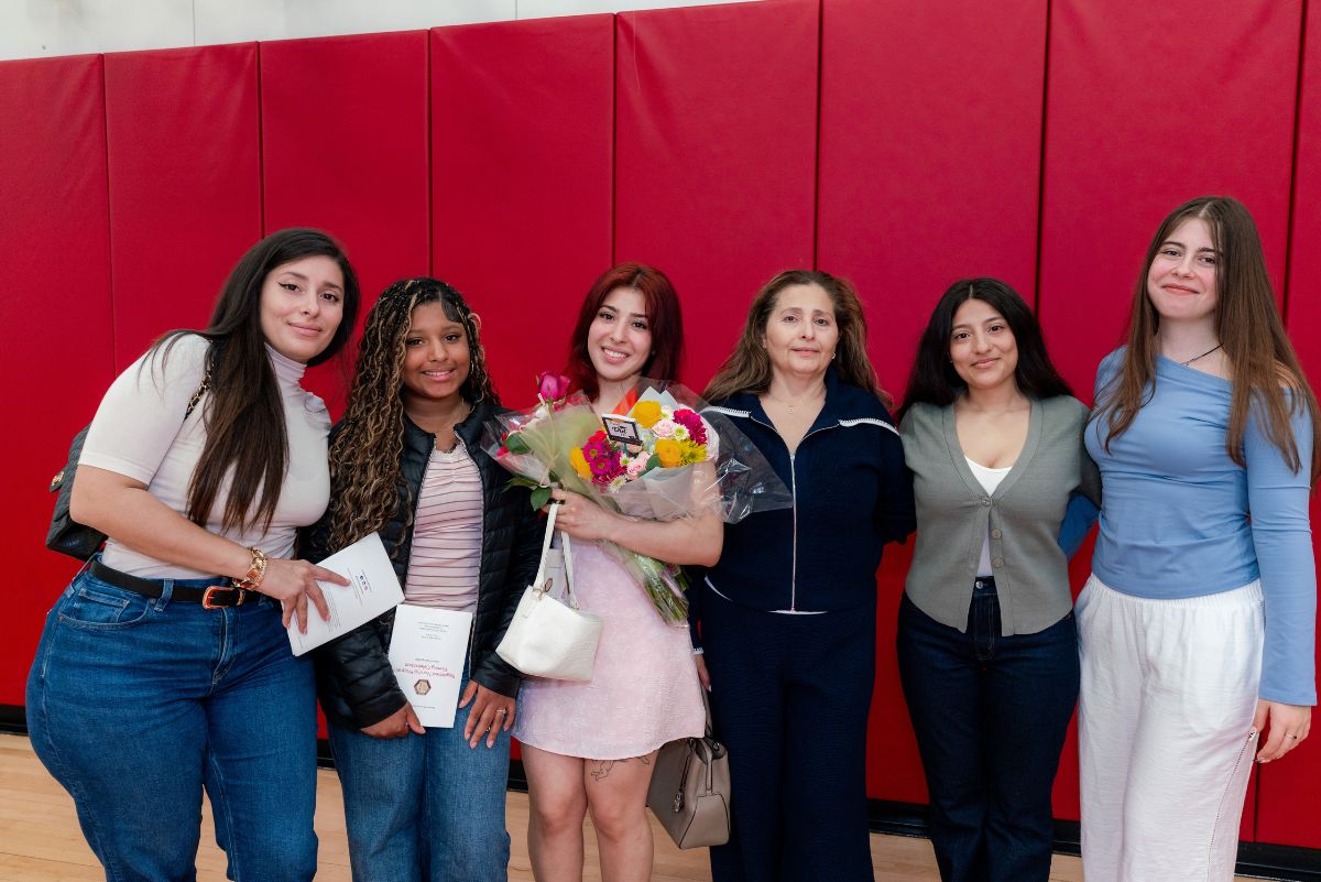 Nursing student with family