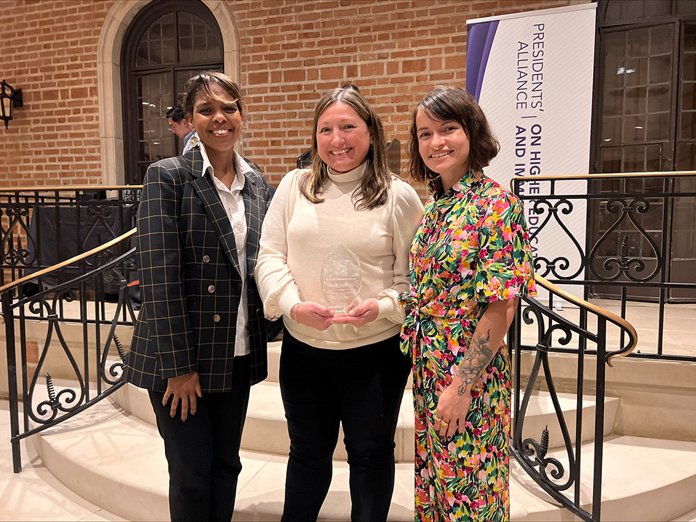 Bunker Hill Community College accepts the 2024 SUCCESS Institutional Leadership Award at an inaugural SUCCESS Awards Ceremony in Houston, Texas.