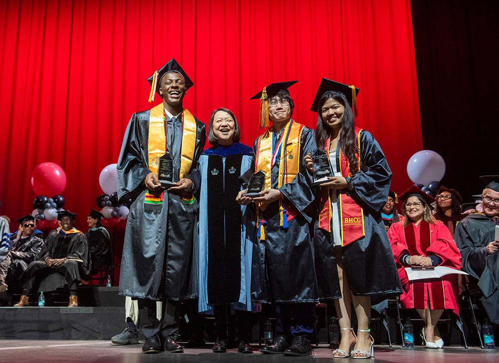 President Eddinger with award winners