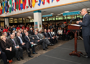 Governor Patrick Addressing the audience 