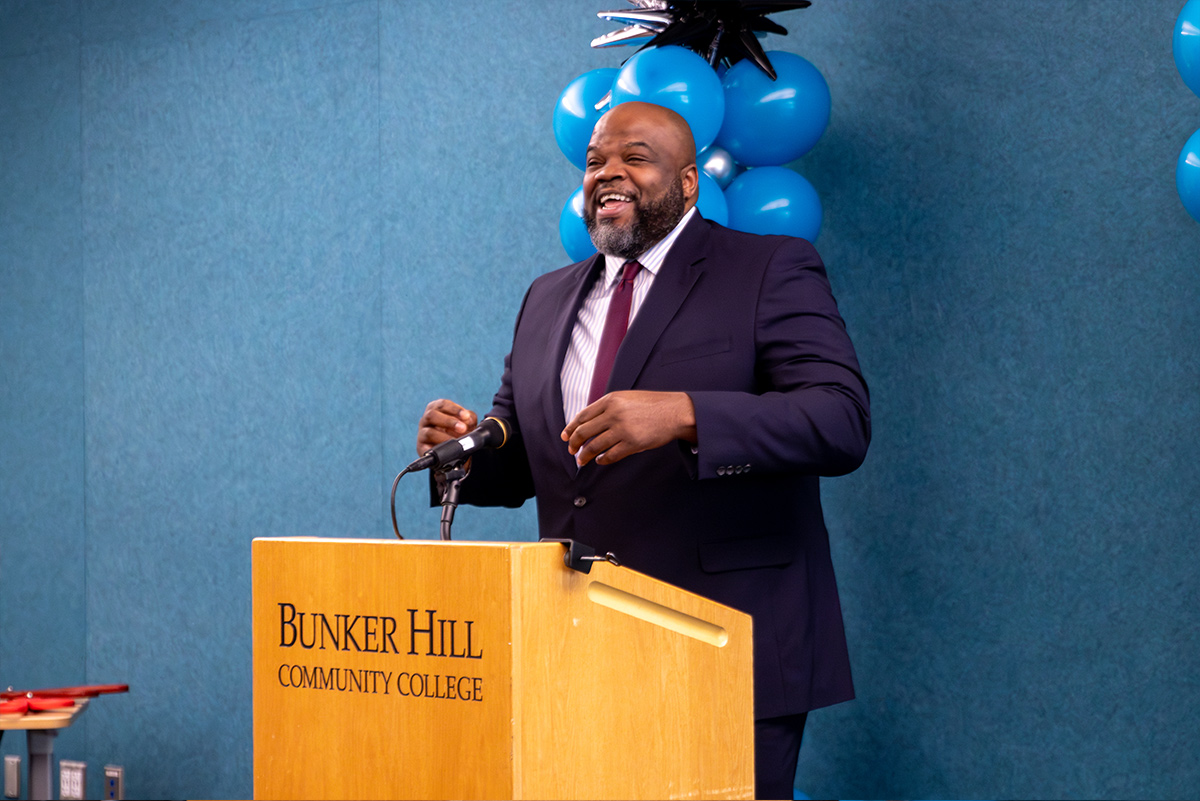 speaker at a podium