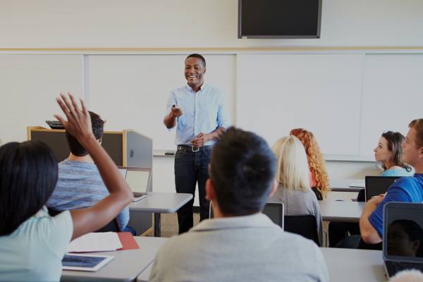 Professor teaching a class